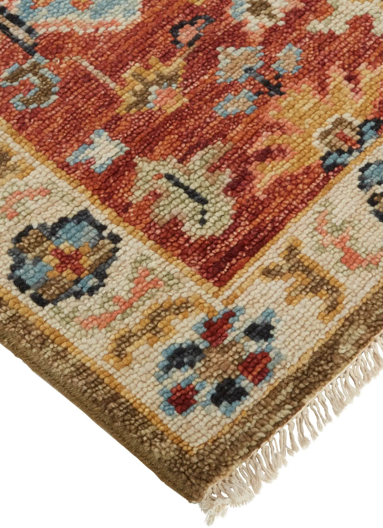 Carrington 6 x 9 Border Beige Rust Area Rug-5