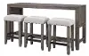 Tustin Gray Sofa Table and Counter Stools