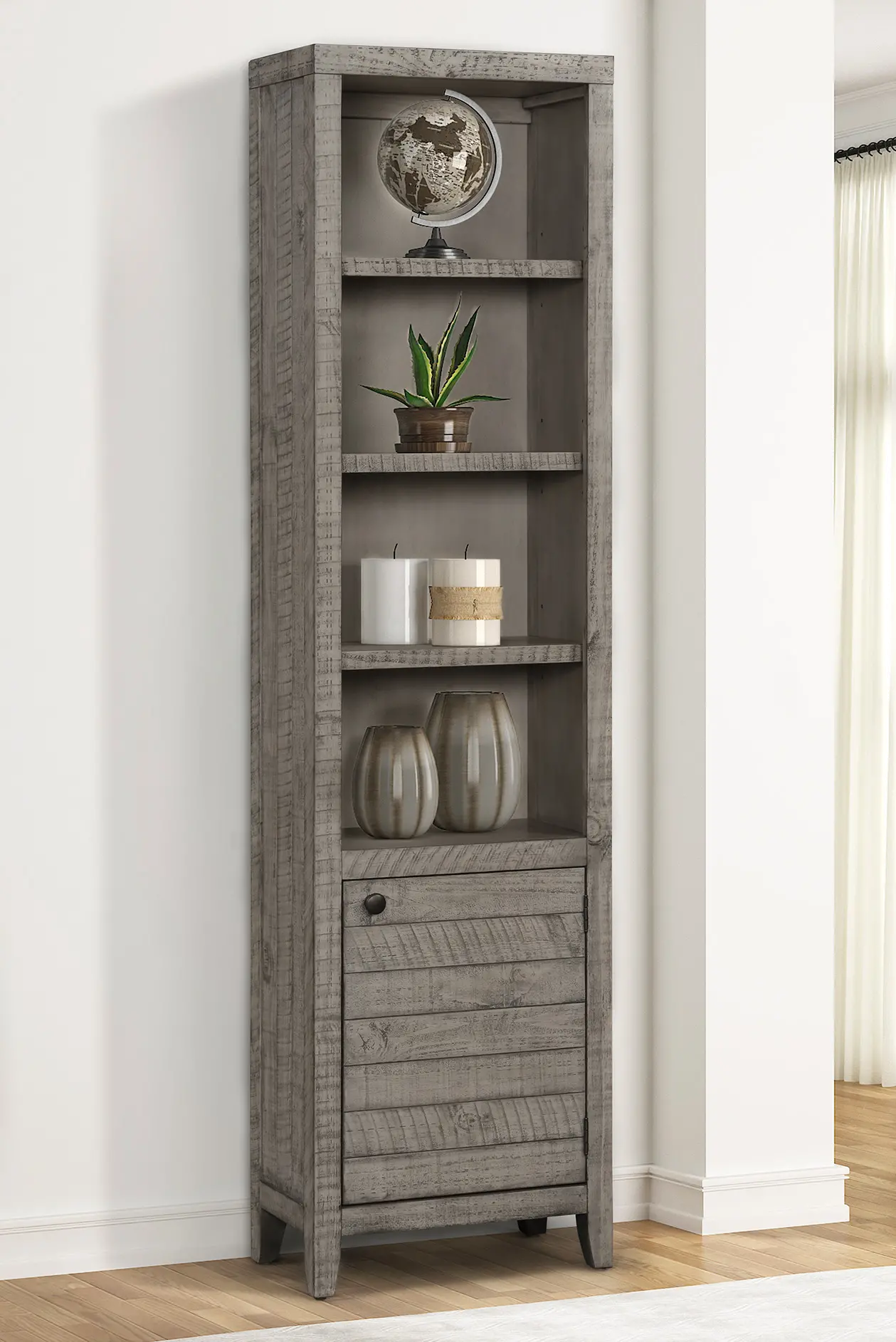 Tempe Stone Gray 22 Bookcase-1