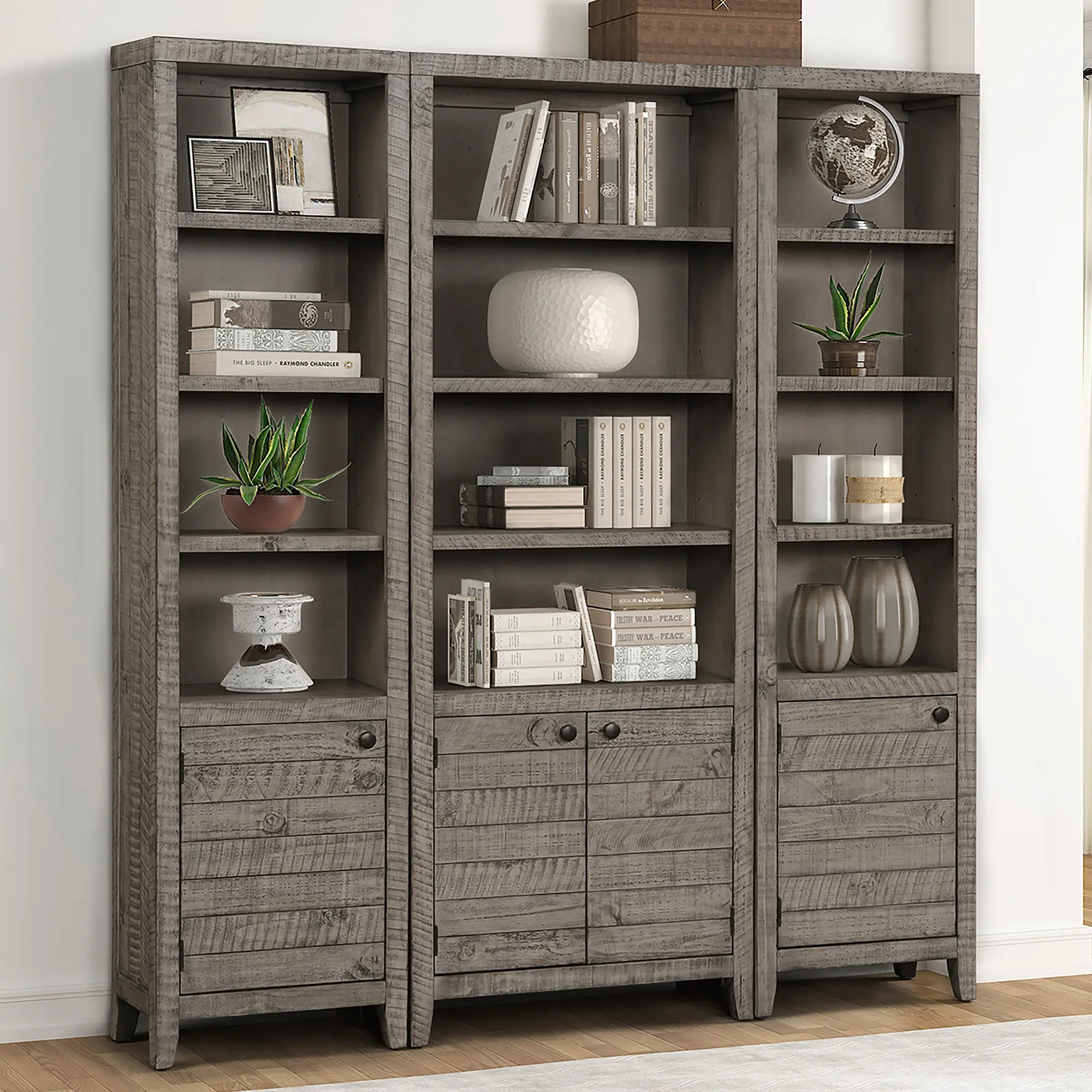 Tempe Stone Gray 22 Bookcase-2