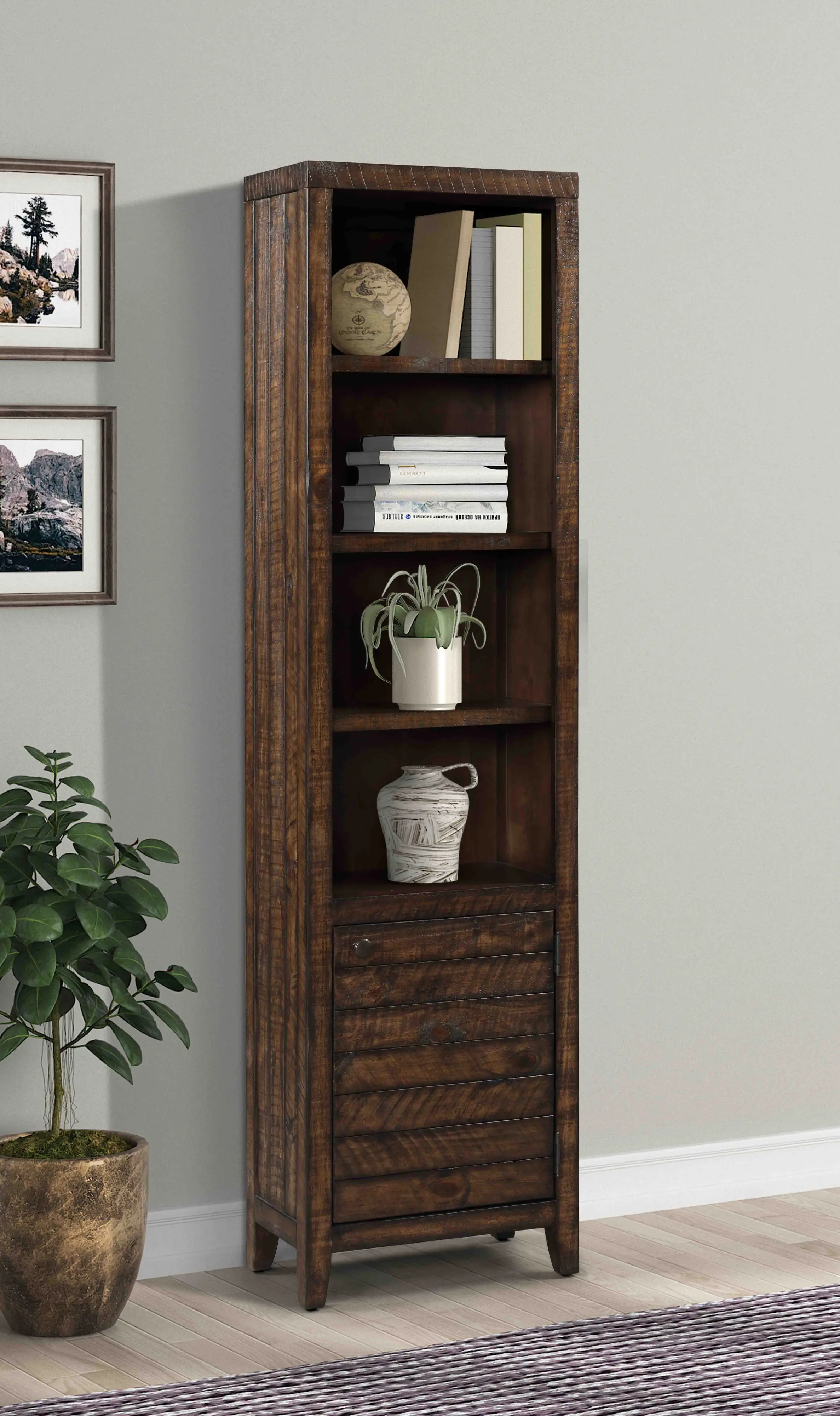 Tempe Tobacco Brown 22 Bookcase-1