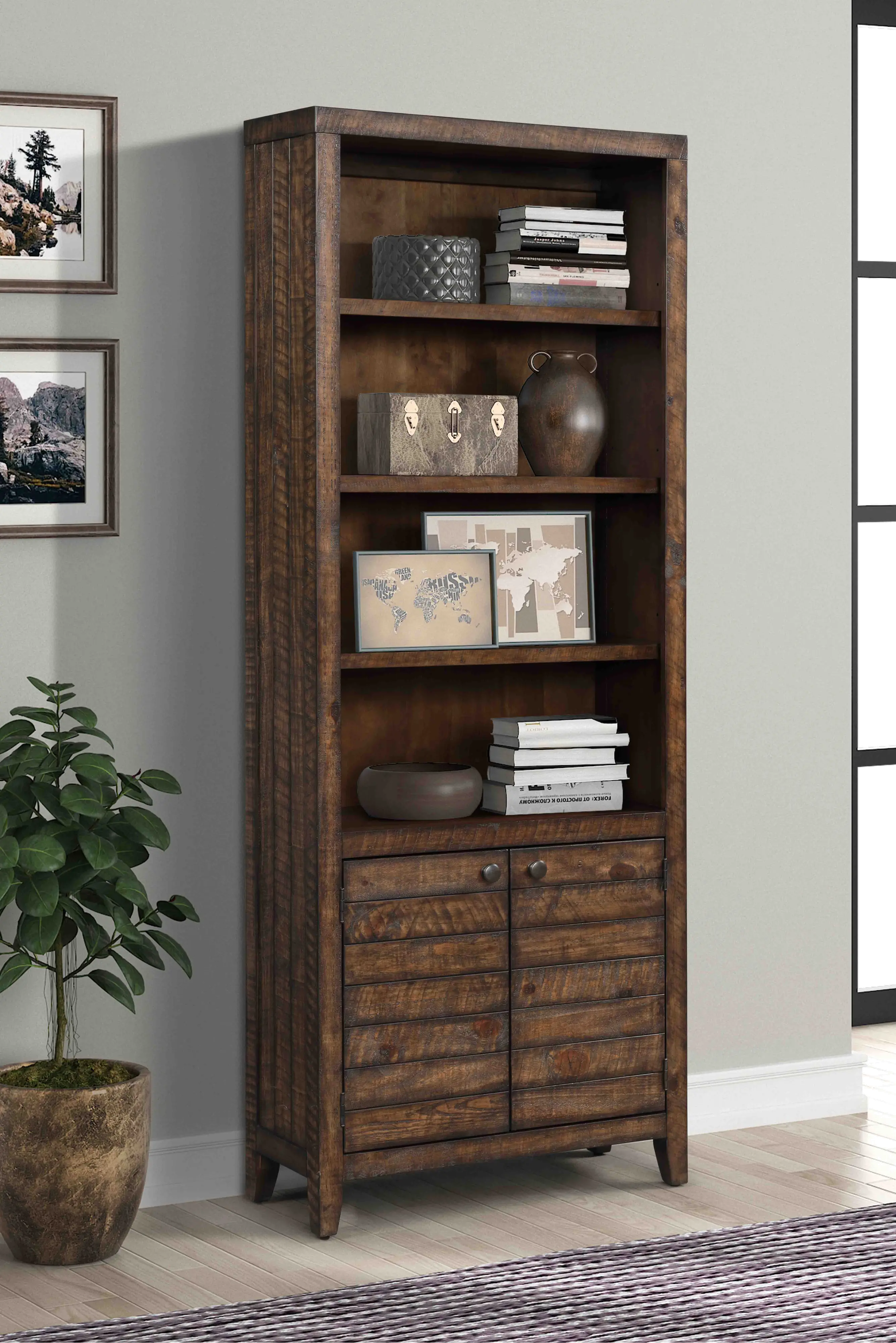 Tempe Tobacco Brown 32 Bookcase-1