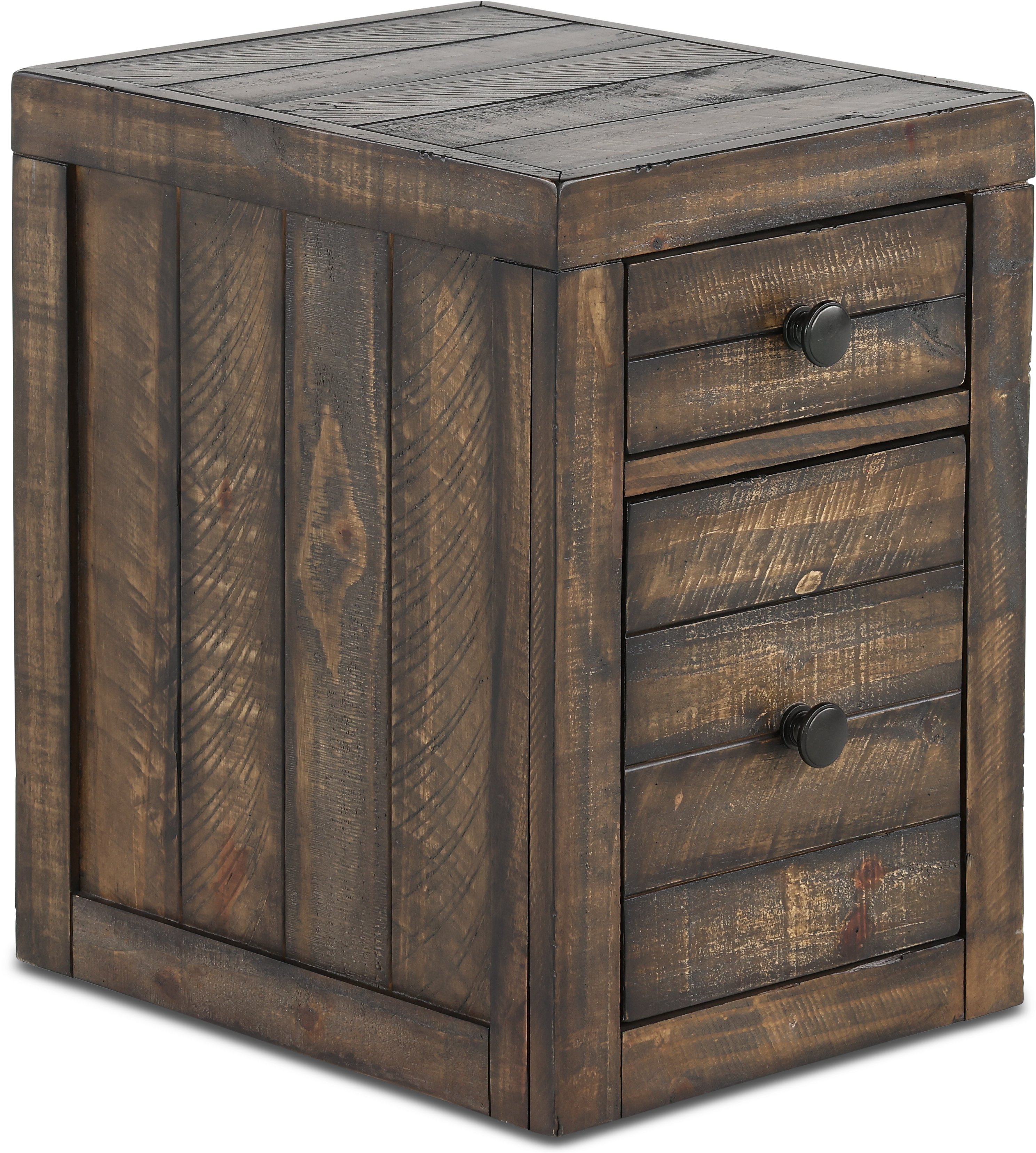 Tobacco Brown Rolling Filing Cabinet - Tustin-1