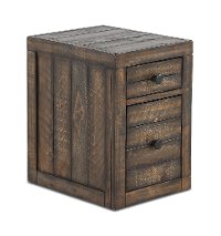 Tobacco Brown Rolling Filing Cabinet - Tustin