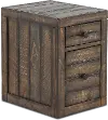 Tustin Tobacco Brown Rolling Filing Cabinet