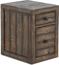 Tustin Tobacco Brown Rolling Filing Cabinet