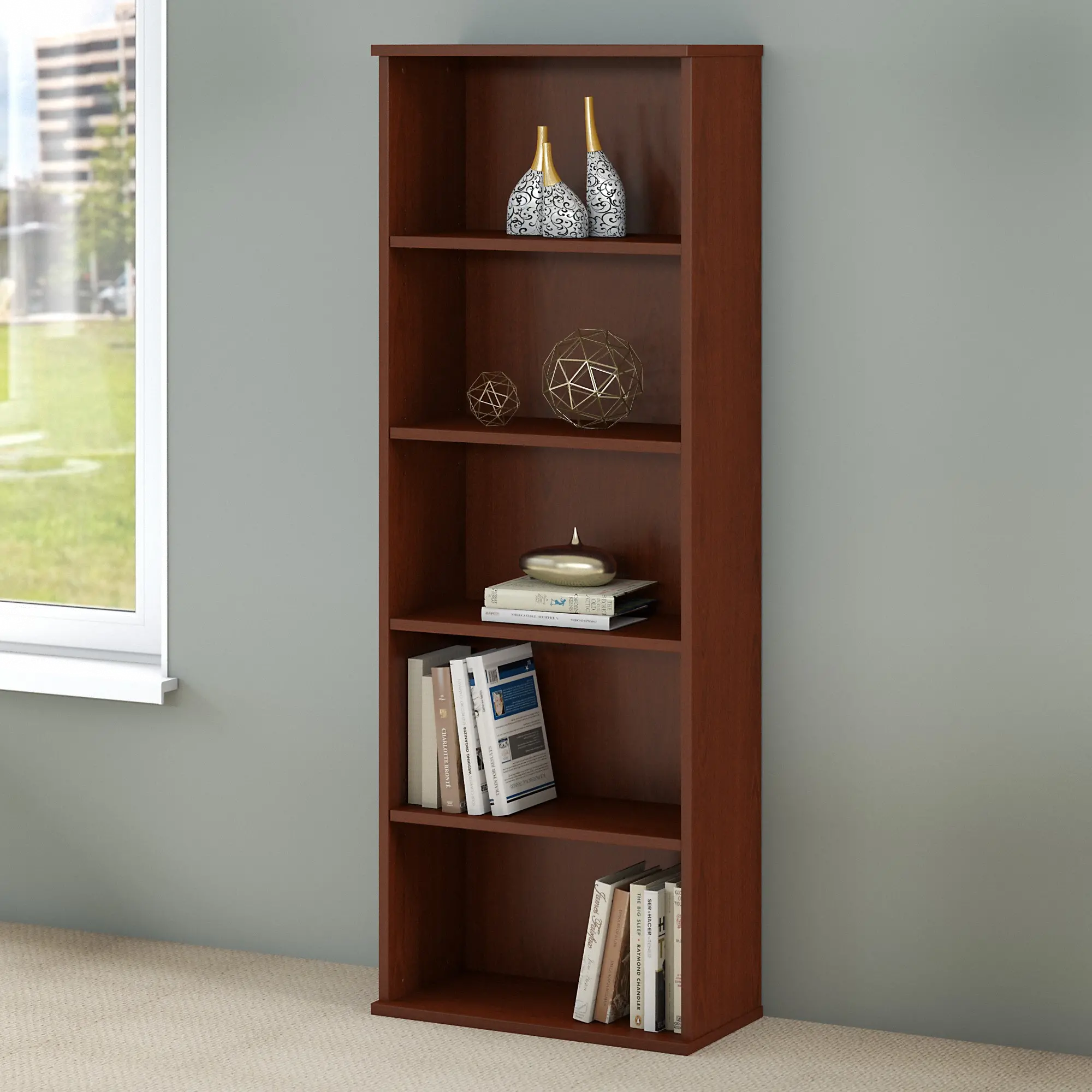 CMB124AT Commerce Cherry 5-Shelf Bookcase-1