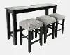 Clearance Urban Icon Black Sofa Table with Stools