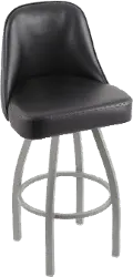 Grizzly Black Upholstered Swivel Bar Stool