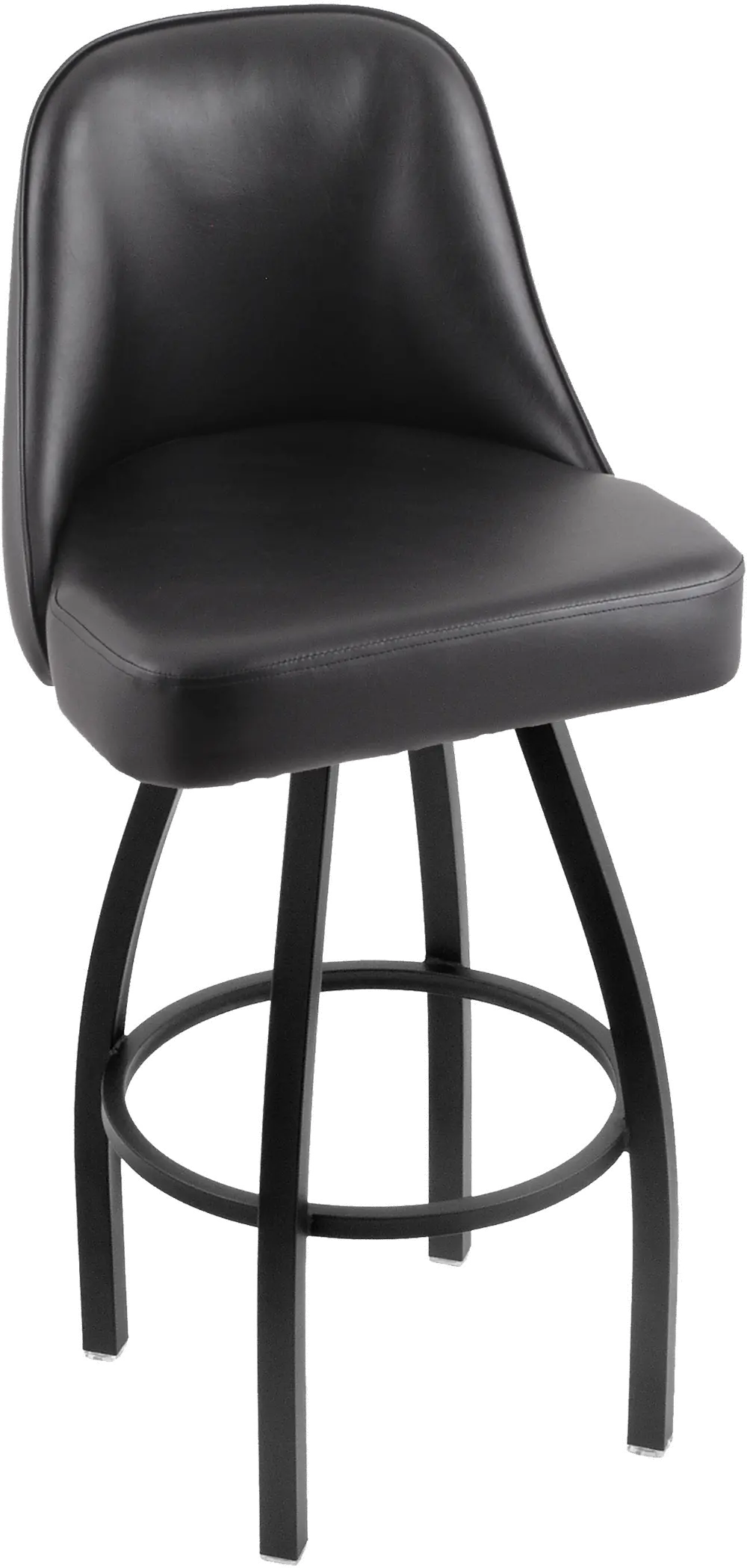 Grizzly Black Metal Upholstered Swivel Bar Stool-1