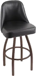 Grizzly Bronze Metal Upholstered Swivel Bar Stool