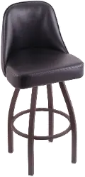 Grizzly Bronze Metal Upholstered Swivel Extra Tall Bar Stool