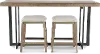 Eden Dune Sofa Table With Upholstered Stools