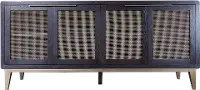 Modern Eclectic Black and Brass Sideboard