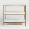 Clearance Modern Eclectic Marble White and Brass Nightstand