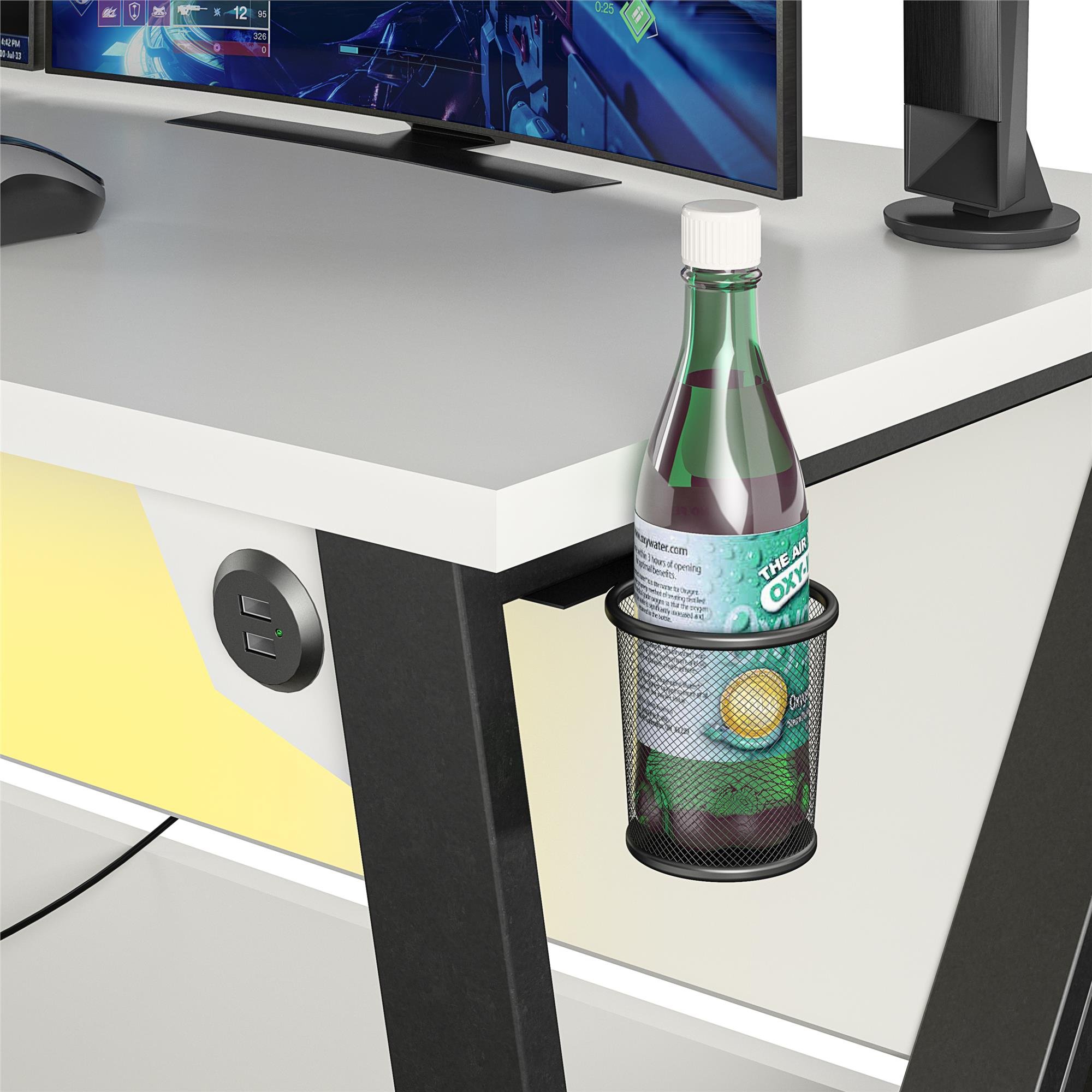 Genesis White Adjustable Gaming Desk-2