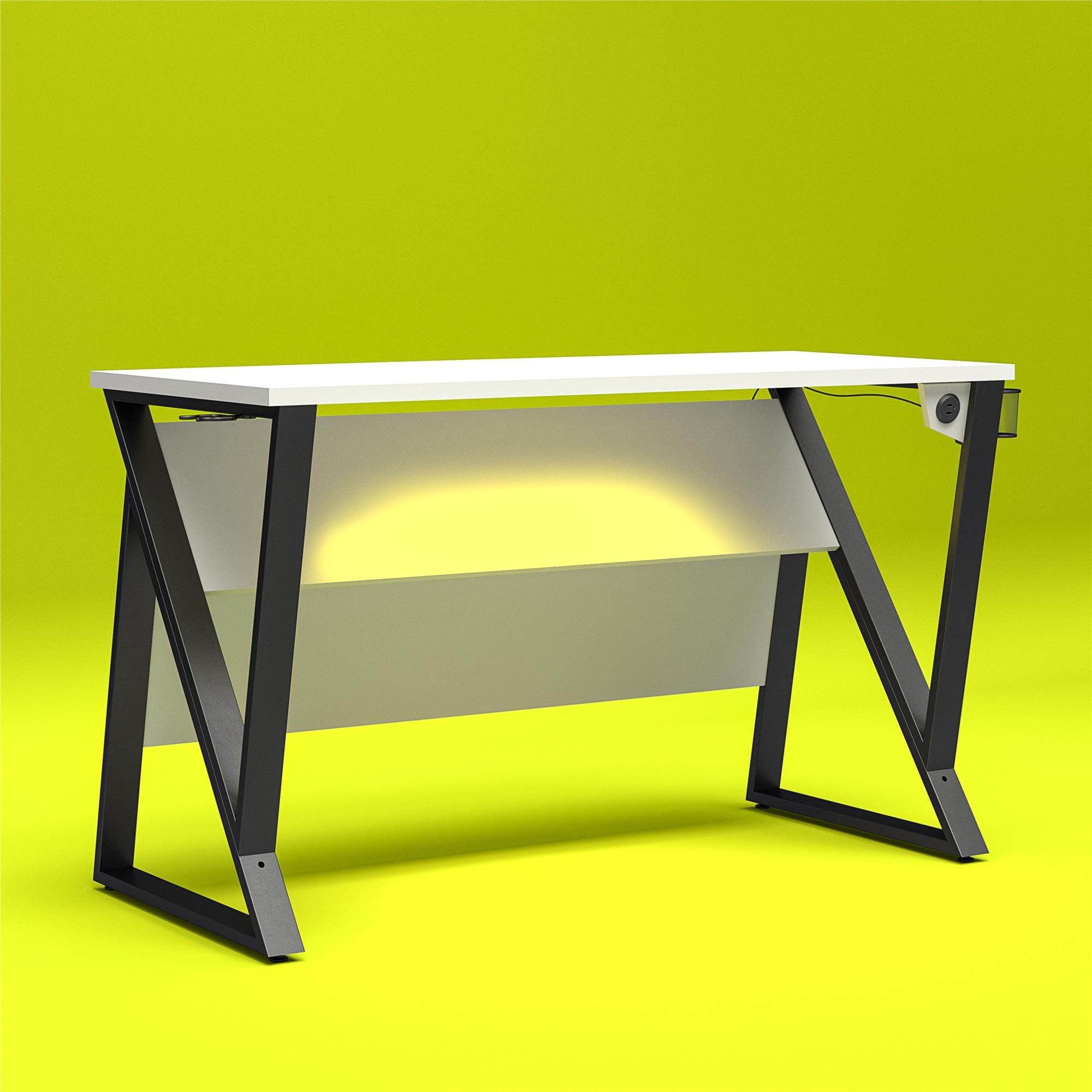 Genesis White Adjustable Gaming Desk-5
