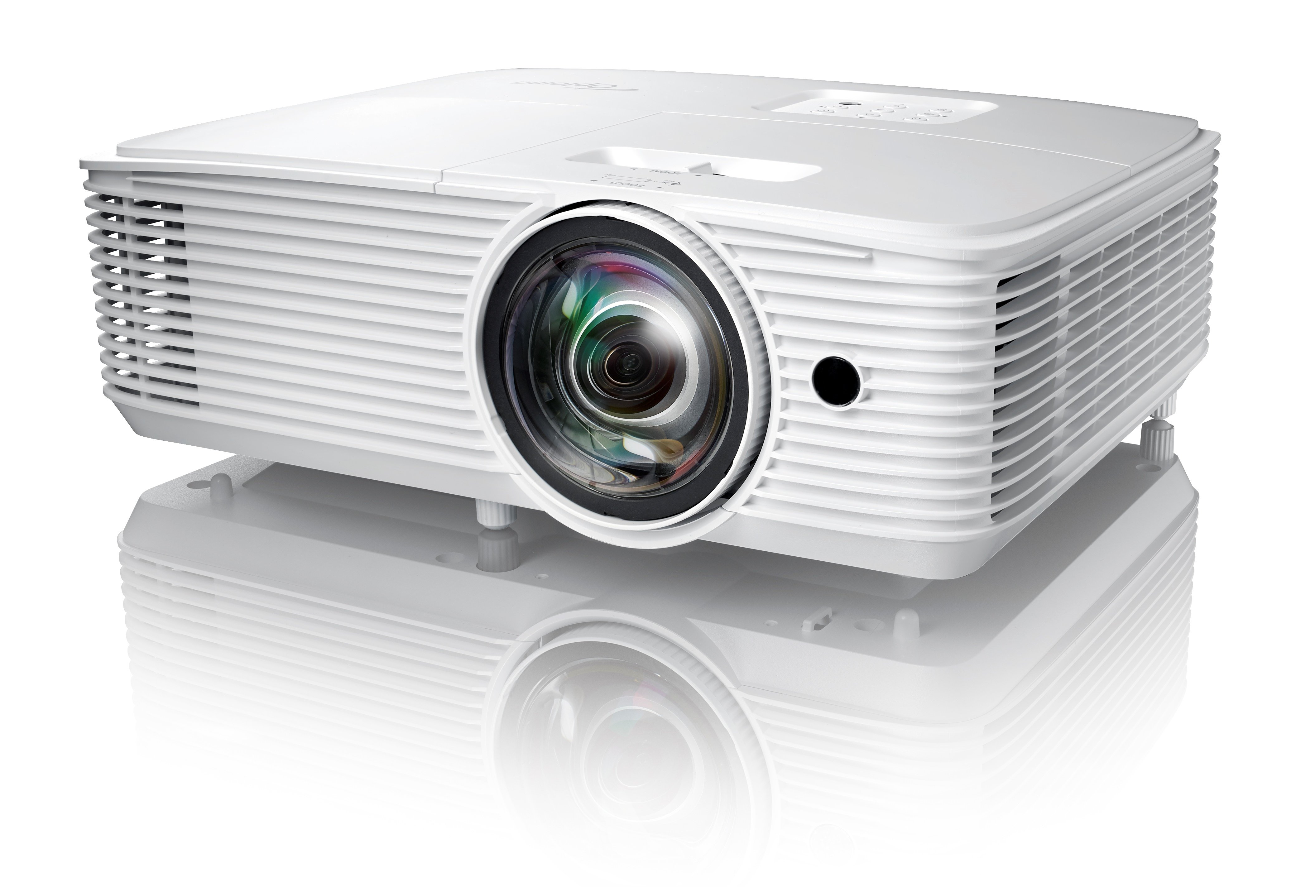 White Optoma 1080p Short Throw Projector-3