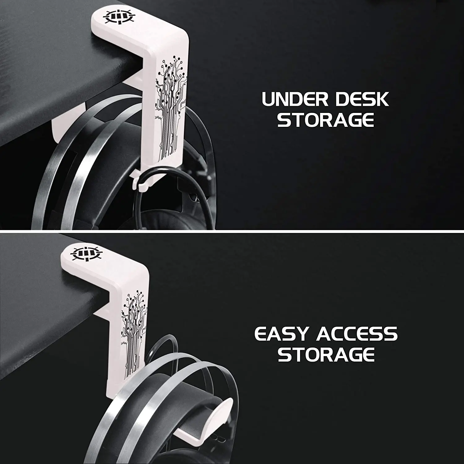 ENHANCE Gaming Headphone Holder - White-3