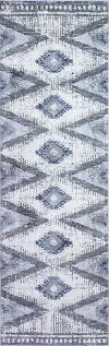 Aspen Ivory and Gray 8 Foot Runner Rug