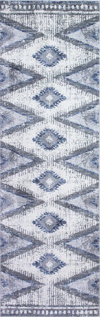 Aspen Ivory and Gray 8 Foot Runner Rug