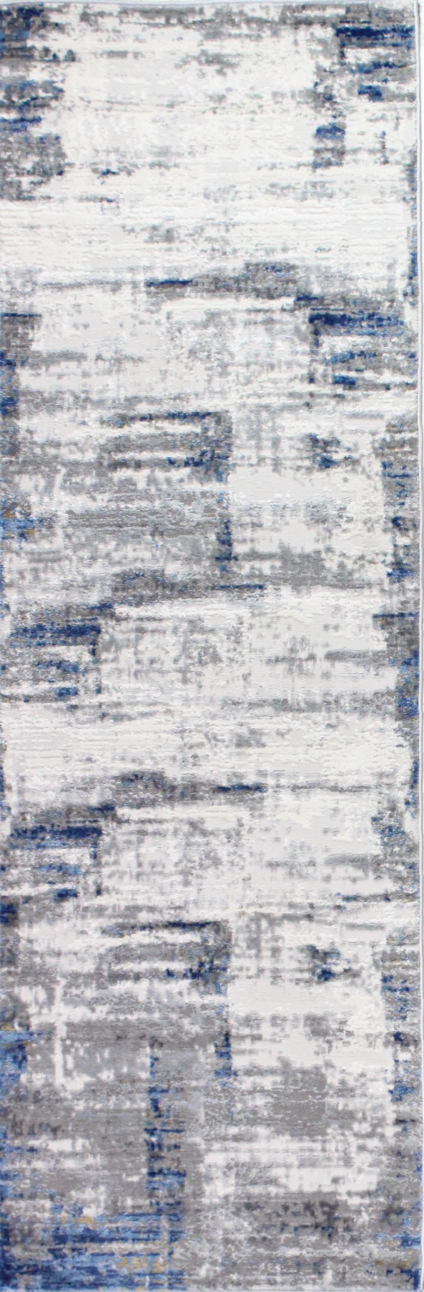 Carlyle Contemporary Ivory and Blue 8 Foot Runner-1