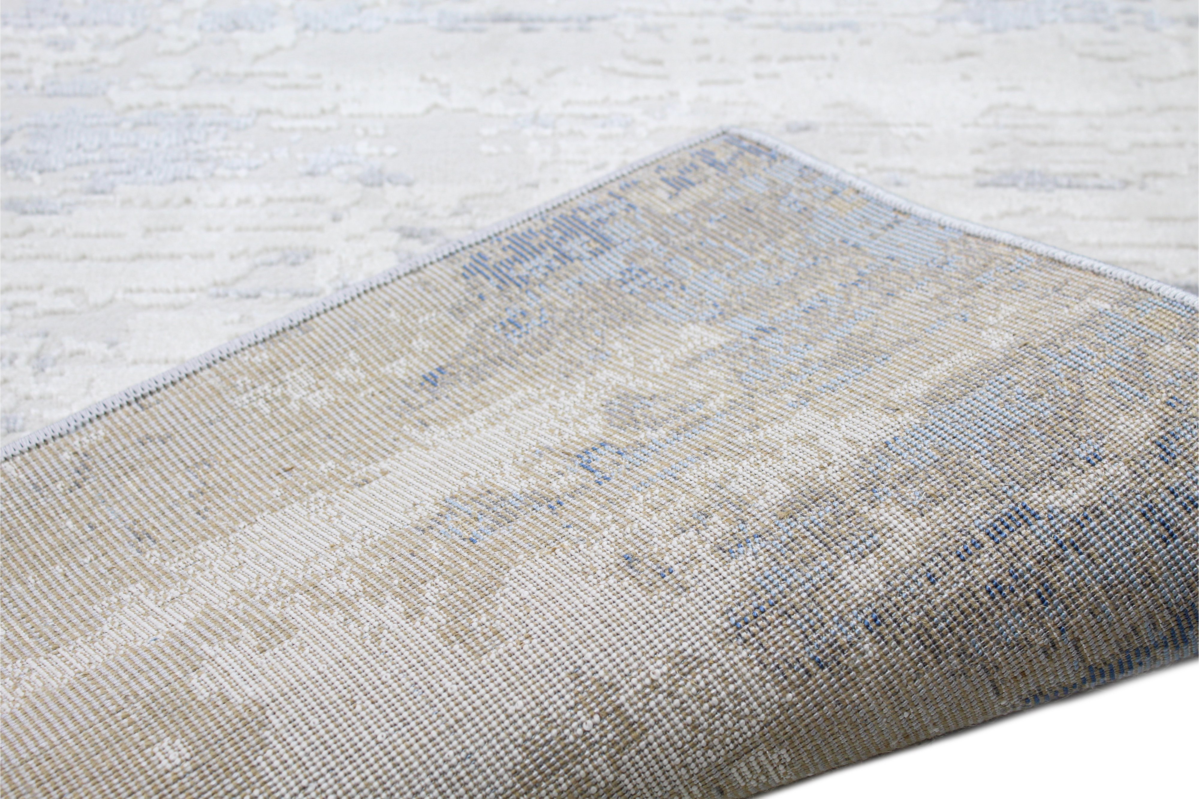 Carlyle Contemporary Ivory and Blue 8 Foot Runner-4