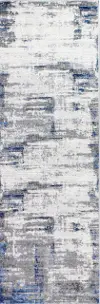 C190-IVBL-2.6X8-CA108 Carlyle Contemporary Ivory and Blue Runner Rug