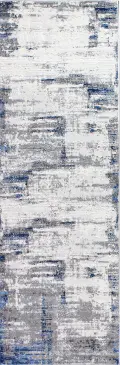 C190-IVBL-2.6X8-CA108 Carlyle Contemporary Ivory and Blue Runner Rug