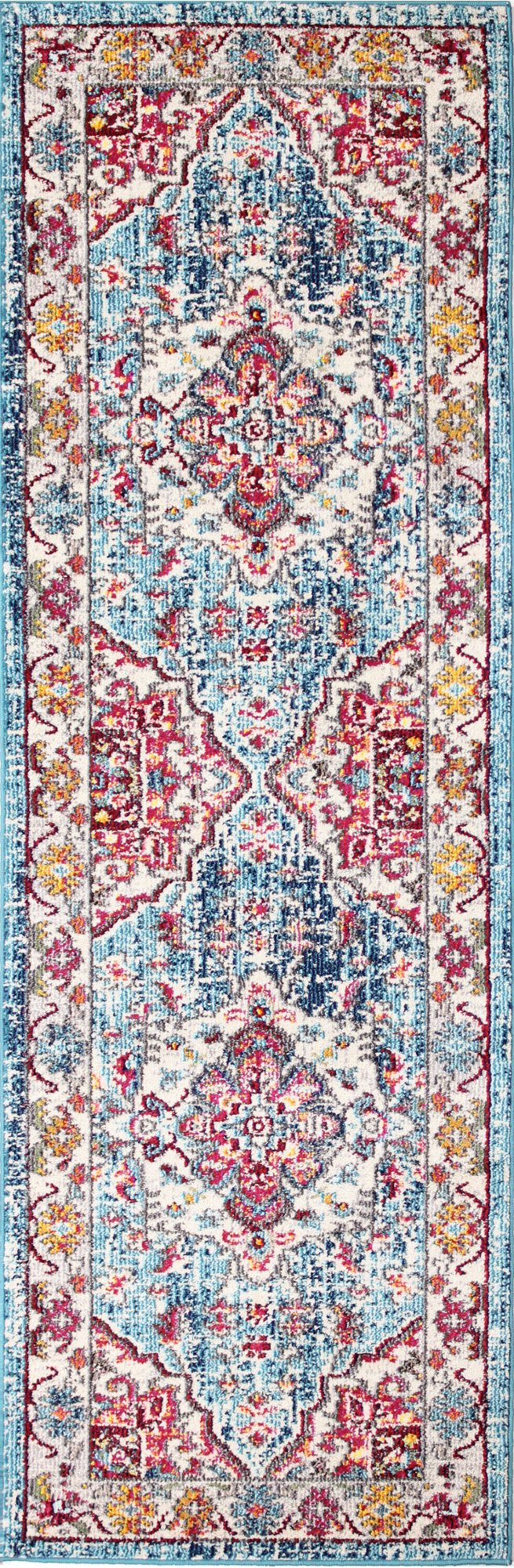 Dakota Transitional Teal 8 Foot Runner-1