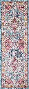 D113-TE-2.6X8-MH107 Dakota Transitional Teal 8 Foot Runner