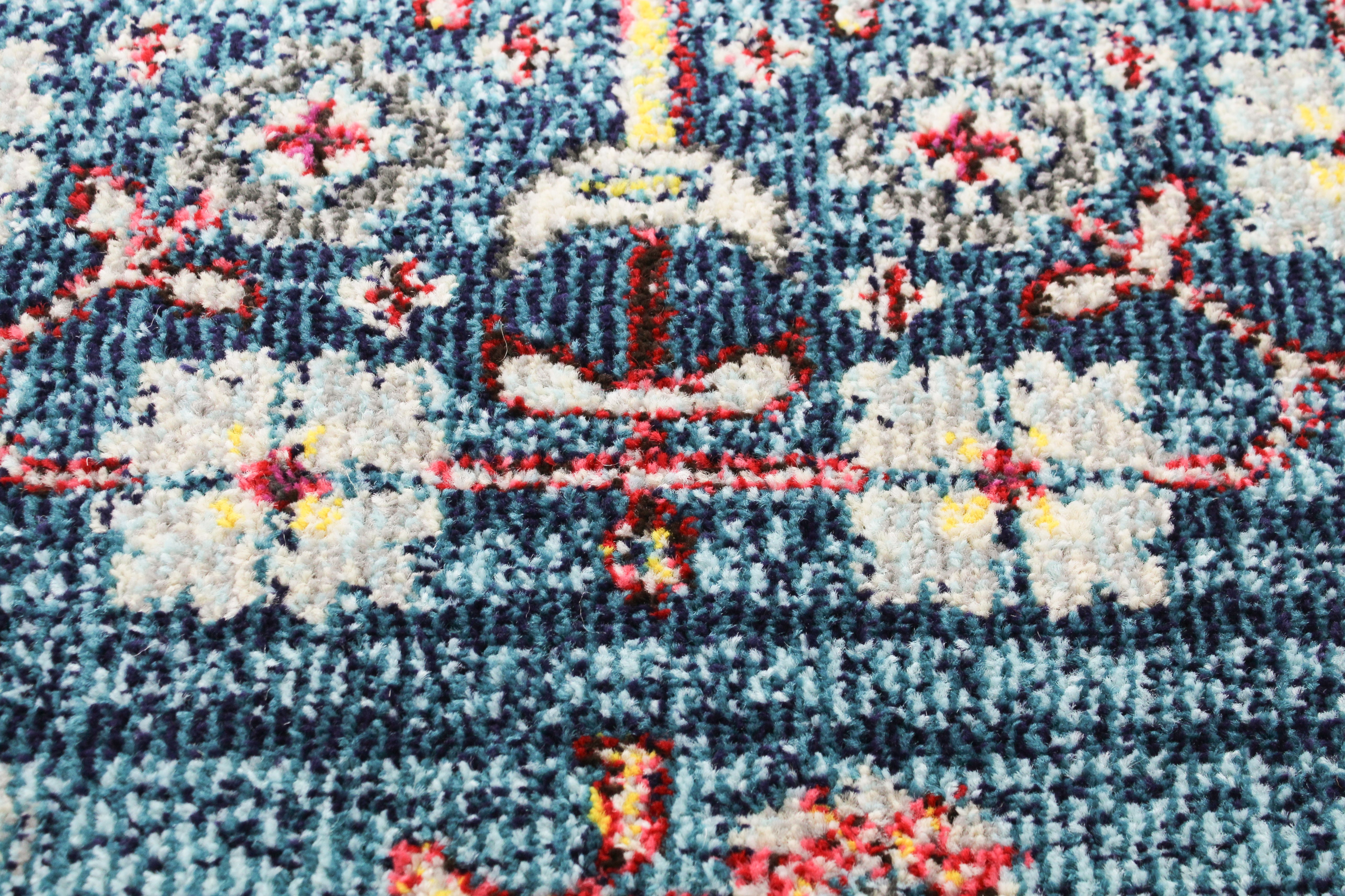 Dakota Transitional Teal 8 Foot Runner-3