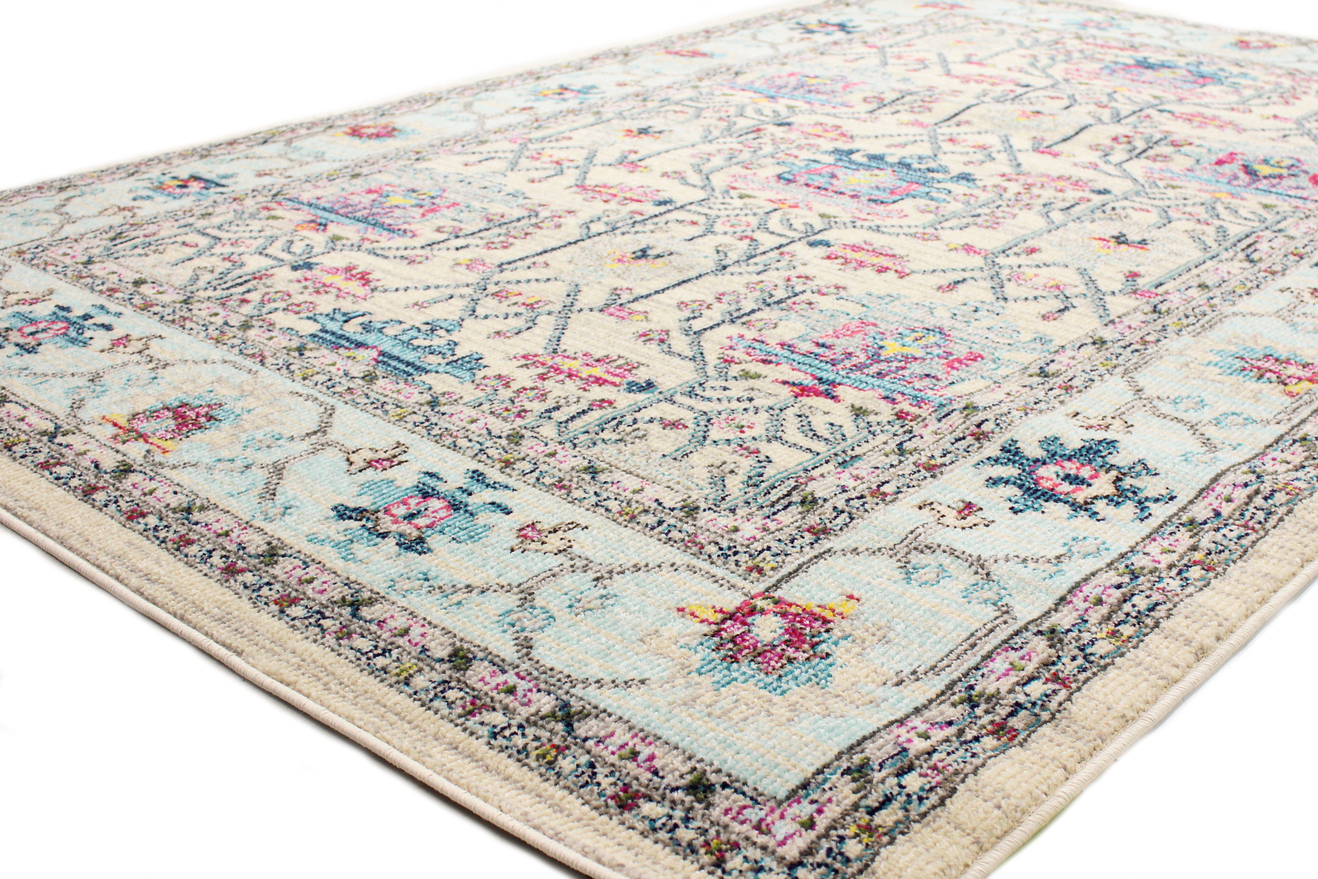 Dakota Transitional Ivory and Blue 8 Foot Runner-1