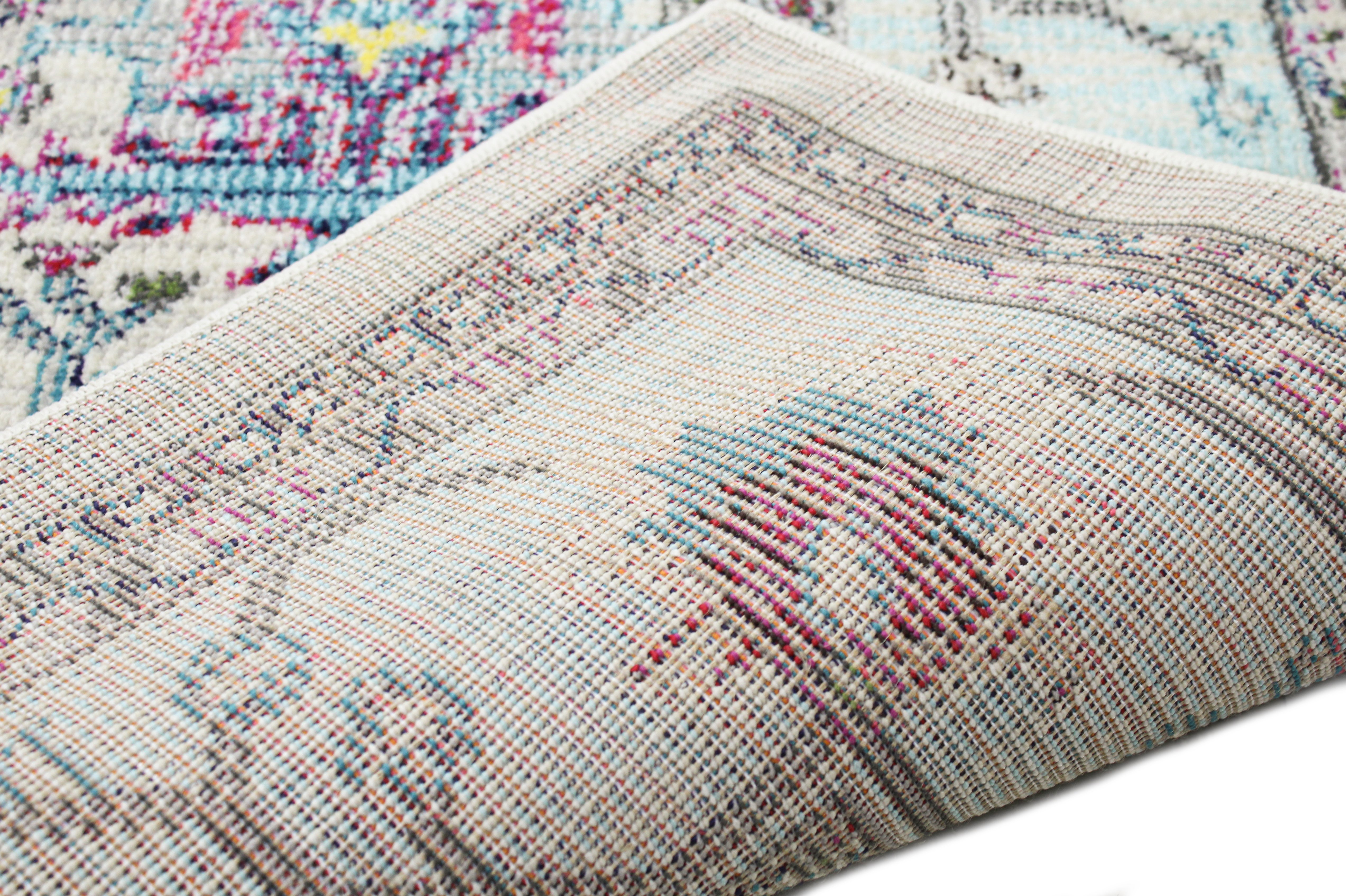 Dakota Transitional Ivory and Blue 8 Foot Runner-2