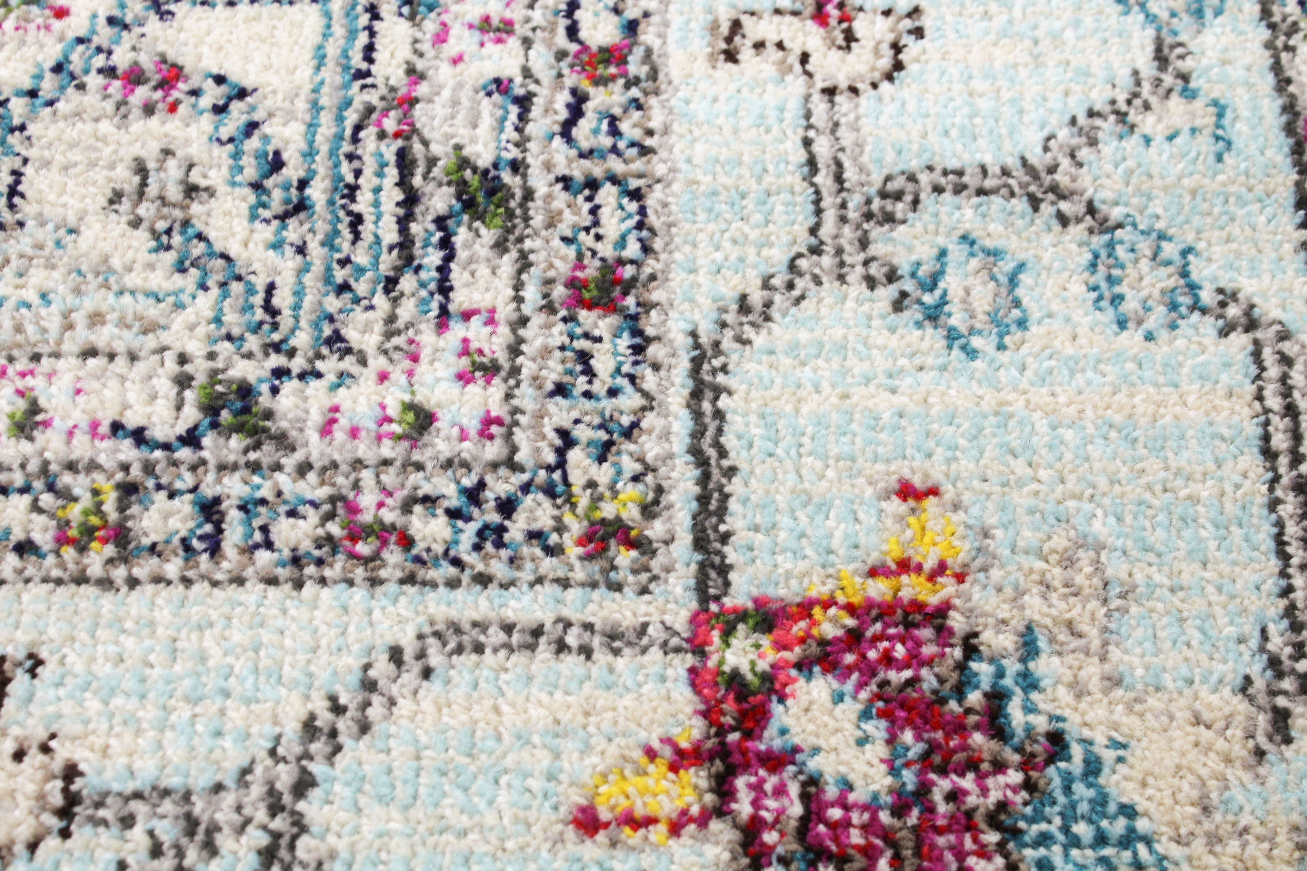 Dakota Transitional Ivory and Blue 8 Foot Runner-3