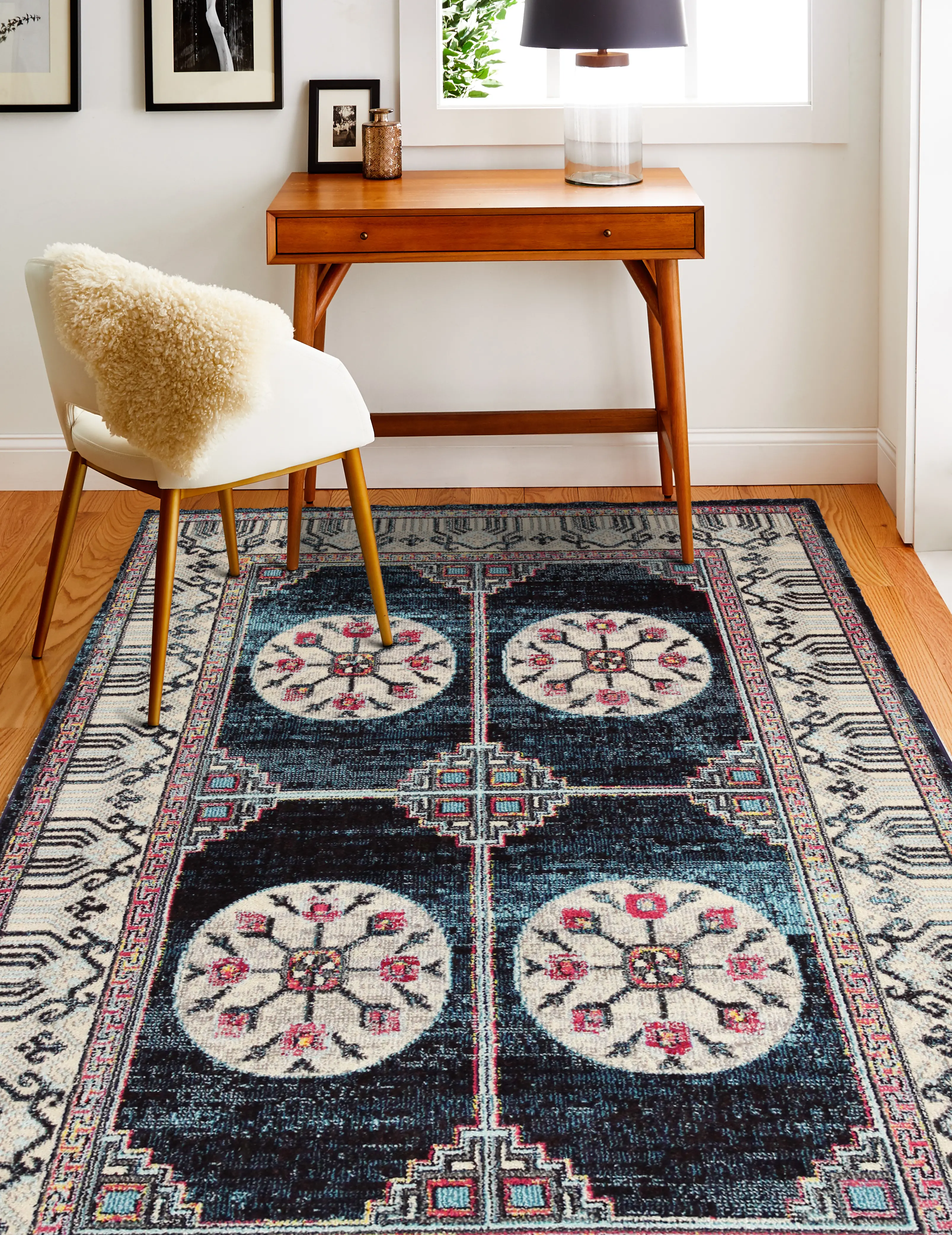 Dakota 8 x 10 Transitional Navy Blue Area Rug-3