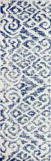 E110-GYBL-2.6X8-5673A Everek Nahum Blue and Gray 8 Foot Runner Rug