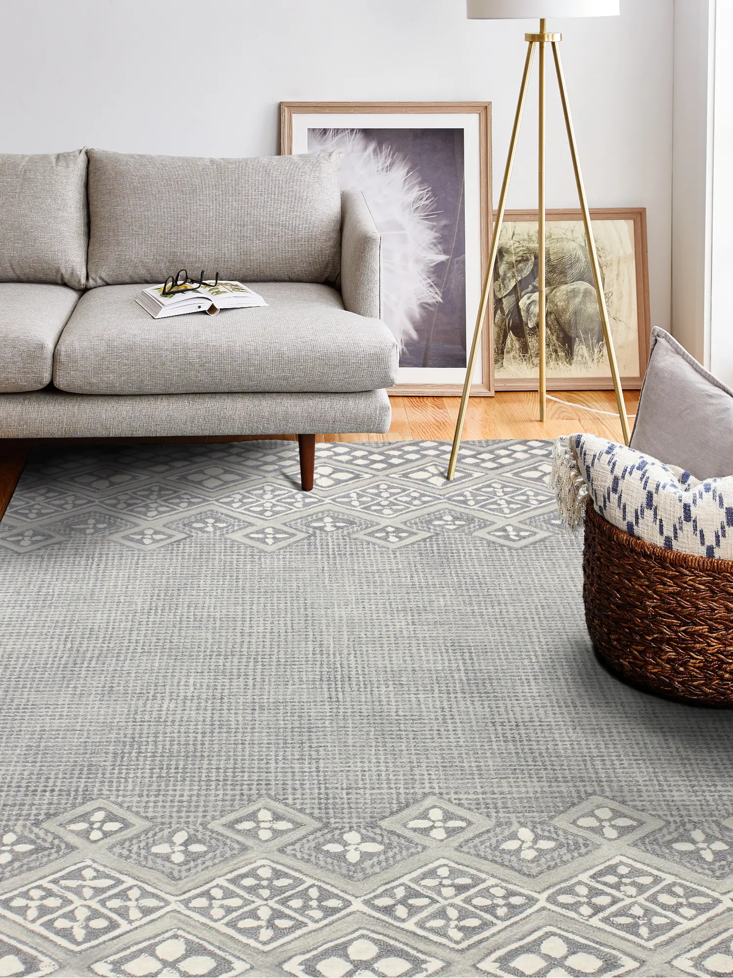 Venezia 9 x 12 Esmeralda Gray Area Rug-2