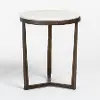 Kennedy Gunmetal Gray and White Marble End Table