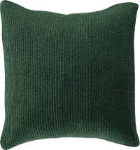 Stonewashed Emerald Green Cotton Quilted Velvet Euro Sham