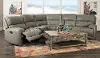 Clearance Mickey Gray Leather 5-Piece Power Reclining Sectional