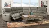 Mickey Gray Leather 5-Piece Power Reclining Sectional