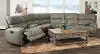 Clearance Mickey Gray Leather 6-Piece Power Reclining Sectional