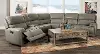 Mickey Gray Leather 6-Piece Power Reclining Sectional