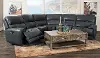 Clearance Mickey Charcoal Leather 5-Piece Power Reclining Sectional