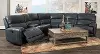 Clearance Mickey Charcoal Leather 6-Piece Power Reclining Sectional