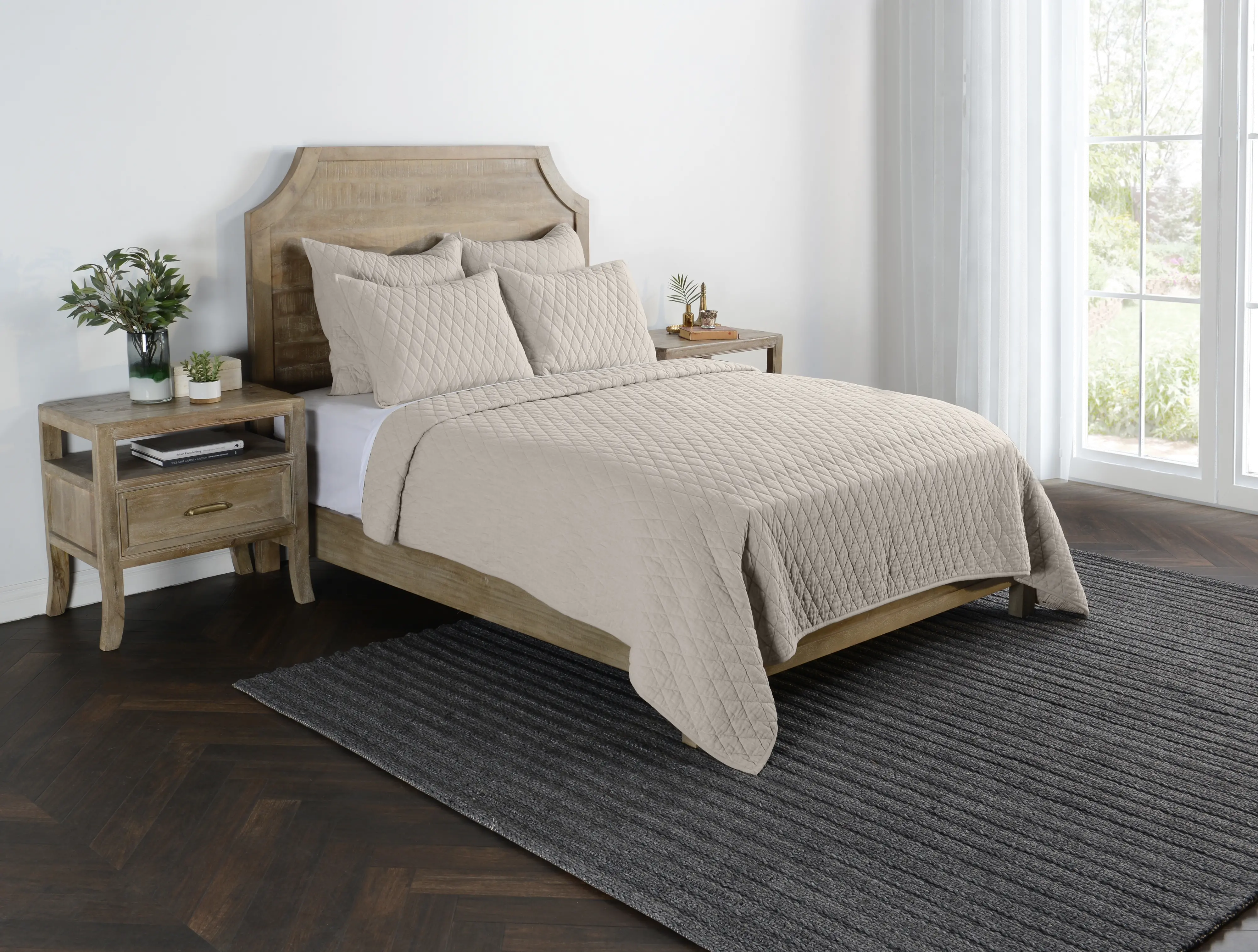 Lana Natural Taupe 3 Piece Queen Bedding Collection-1