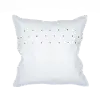Contemporary Studded White Leather Throw Pillow