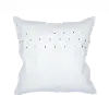 Contemporary Studded White Leather Throw Pillow