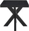 Harris Ebony Black Timber Beam Pedestal End Table